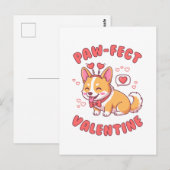 Paw-Fect Valentine - Corgi Dog Valentine Gift Postkarte (Vorne/Hinten)