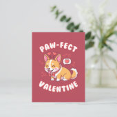 Paw-Fect Valentine - Corgi Dog Valentine Gift Postkarte (Stehend Vorderseite)