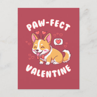 Paw-Fect Valentine - Corgi Dog Valentine Gift Postkarte