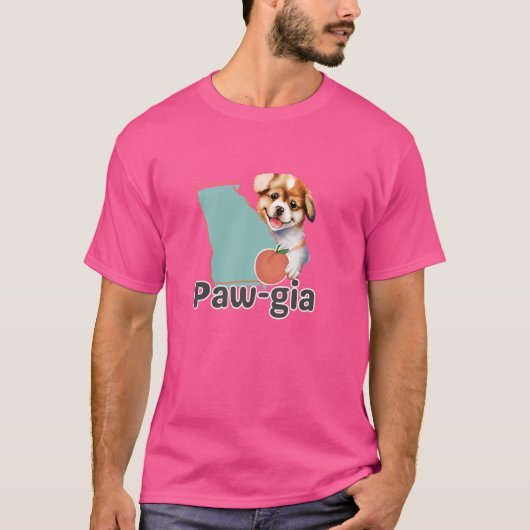 Paw-gia Hund Liebhaber Hunde Mama Hund Peach City T-Shirt (Vorderseite)