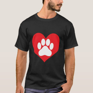 Paw Heart Niedlich Print Funny Dog Animal Pawprint T-Shirt