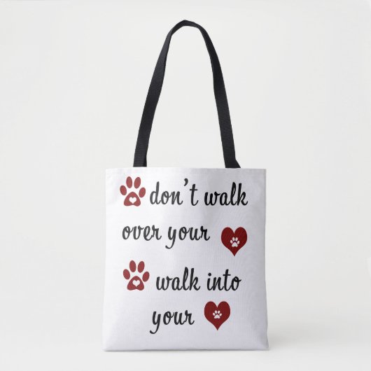 Paw Heart Quote Tasche (Vorderseite)