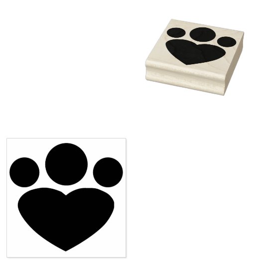 Paw Heart Rubber Art Briefmarke Gummistempel (Stempel)