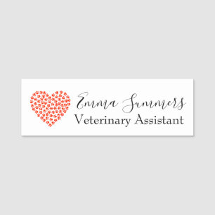 Paw Heart Veterinary Business Vet-Hilfe Namensschild