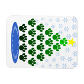 Paw Here Premium Magnet "Paw Prints Christmas Tree (Horizontal)
