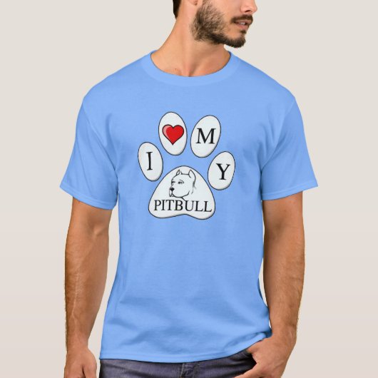 PAW - Herzlich mein Pit Bull - Liebe Hunde T-Shirt (Vorderseite)