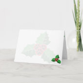 Paw Holly Leaves Christmas Blank Add Text Dankeskarte (Vorderseite)