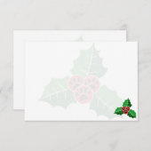 Paw Holly Leaves Christmas Blank Mitteilungskarte (Vorne/Hinten)