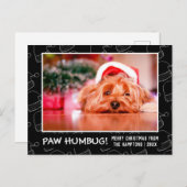 Paw Humbug Foto Schwarze Weihnachtsmannmütze Feiertagspostkarte (Vorne/Hinten)