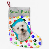 Paw Hund Lover Katze Lady Pet farbenfrohe Foto Nam Kleiner Weihnachtsstrumpf (Vorderseite)