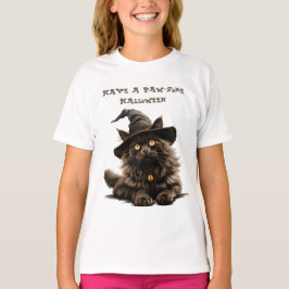 Paw-irgendein Halloween-Schwarzkatzenhut T-Shirt