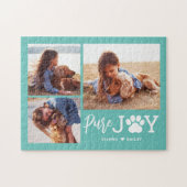 Paw Joy EDITABLE FARBE Personalisiert Puzzle (Horizontal)
