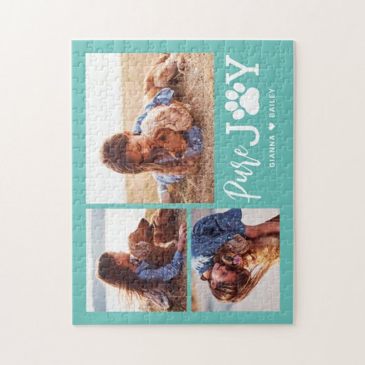 Paw Joy EDITABLE FARBE Personalisiert Puzzle (Vertikal)