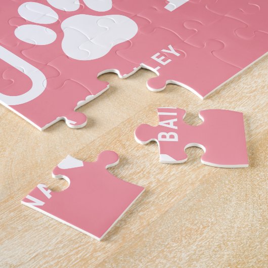 Paw Joy EDITABLE FARBE Personalisiert Puzzle (Seite)