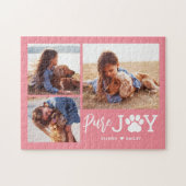 Paw Joy EDITABLE FARBE Personalisiert Puzzle (Horizontal)
