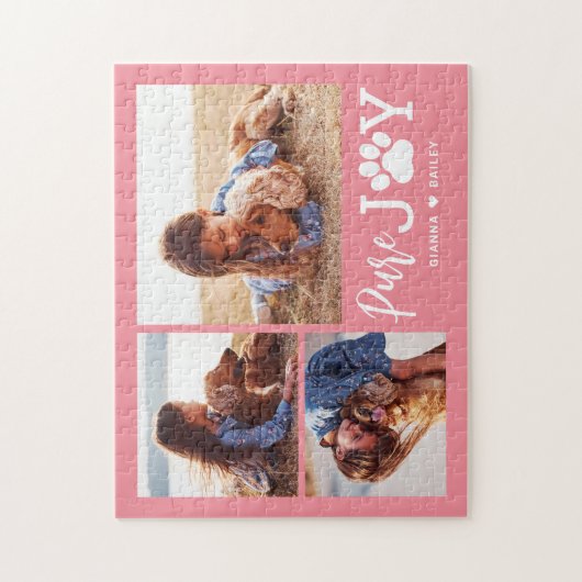 Paw Joy EDITABLE FARBE Personalisiert Puzzle (Vertikal)