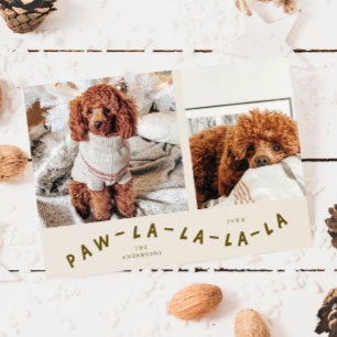 Paw-La-La-La-Cream Foto Holiday Card Feiertagskarte