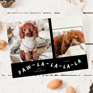 Paw-La-La-La-La-La-Black-Pet Foto Ferienkarte Feiertagskarte