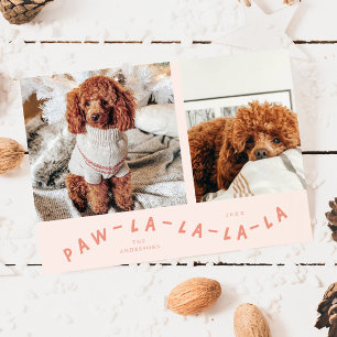 Paw-La-La-La-La-La-Peach-Foto-Ferienkarte Feiertagskarte