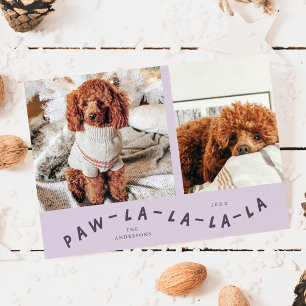Paw-La-La-La-La-Lila-La-Pet-Foto-Ferienkarte Feiertagskarte