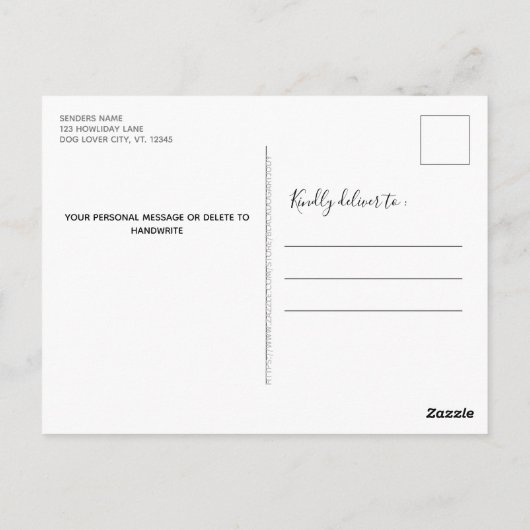 Paw La La Red Buffalo Kariertes Tier Foto Collage Postkarte (Rückseite)