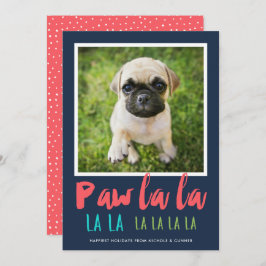 Paw La Pet Foto Modernes Weihnachtskorallen Feiertagskarte