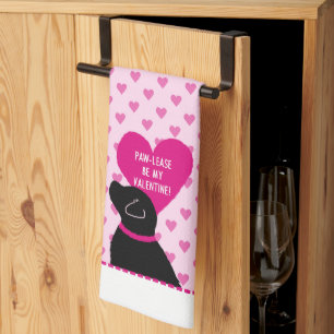 Paw Lease Be meine Valentine Black Dog Küchentüche Geschirrtuch
