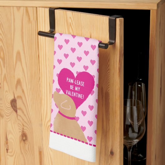 Paw-Lease Be my Valentine Kitchen Geschirr Handtuc Geschirrtuch (Drittel gefaltet)