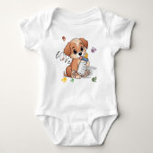 Paw Liebe Niedlicher Welpenhund Baby Strampler (Vorderseite)