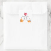 Paw Love: Cute Cat Paws Illustration Quadratischer Aufkleber (Tasche)