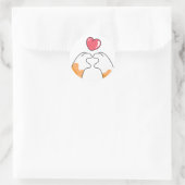 Paw Love: Cute Cat Paws Illustration Runder Aufkleber (Tasche)