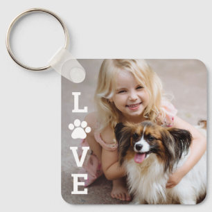 Paw Love Editable Color Pet Lover Foto Keychain Schlüsselanhänger
