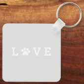 Paw Love Editable Color Pet Lover Foto Keychain Schlüsselanhänger (Rückseite)