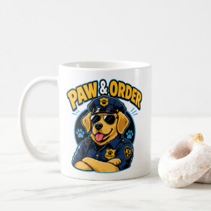 Paw & Order Hund Polizei PNG, Lustiger K9 Hund Sub Kaffeetasse