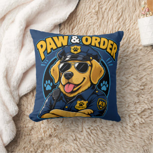 Paw & Order Hund Polizei PNG, Lustiger K9 Hund Sub Kissen