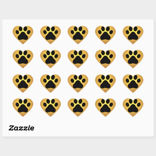 Paw Pad Heart Sticker (Blatt)