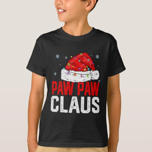 Paw Paw Claus Funny Xmas Familie Matching Großvate T-Shirt (Vorderseite)
