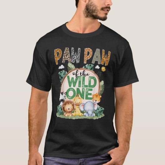 Paw Paw Of The Wild One Safari Jungle 1St Birthday T-Shirt (Vorderseite)