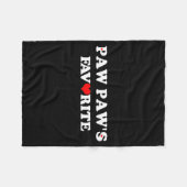 Paw Paws Favorite With Red Heart Fleecedecke (Vorderseite (Horizontal))