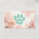 Päw Pet Sitter wachsen Aquarell Hunde Katze grün Visitenkarte (Rückseite)