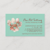 Päw Pet Sitter wachsen Aquarell Hunde Katze grün Visitenkarte (Vorderseite)