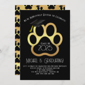 Paw Pet Veterinarian Graduation Party Einladung (Vorne/Hinten)