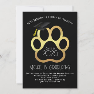 Paw Pet Veterinarian Graduation Party Einladung