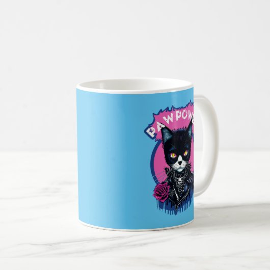Paw Power Punk Cat Kaffeetasse (VorderseiteRechts)