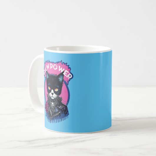 Paw Power Punk Cat Kaffeetasse (Vorderseite Links)