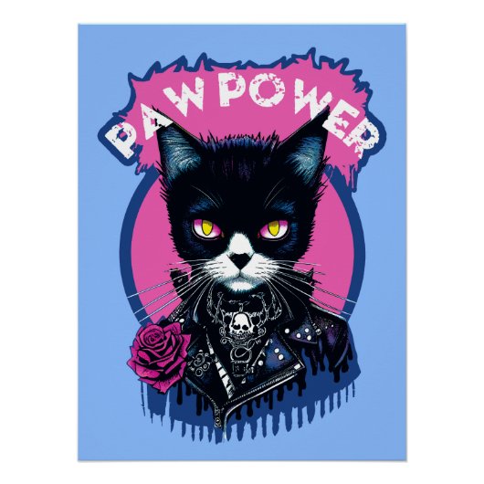 Paw Power Punk Cat Poster (Vorderseite)