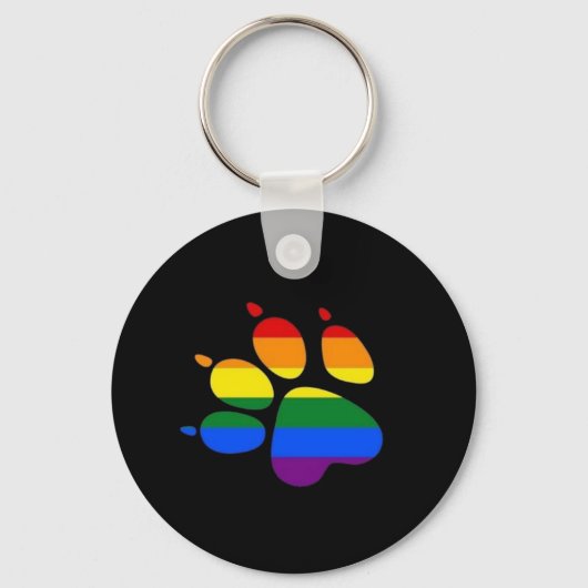 Paw Pride Flag LGBT Schlüsselanhänger (Vorderseite)