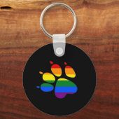 Paw Pride Flag LGBT Schlüsselanhänger (Vorderseite)