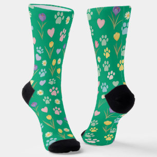 Paw Print and Hearton Blues Socks Socken