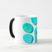 Paw Print Aqua PET NAME Modern Fun Verwandlungstasse (Vorderseite Links)